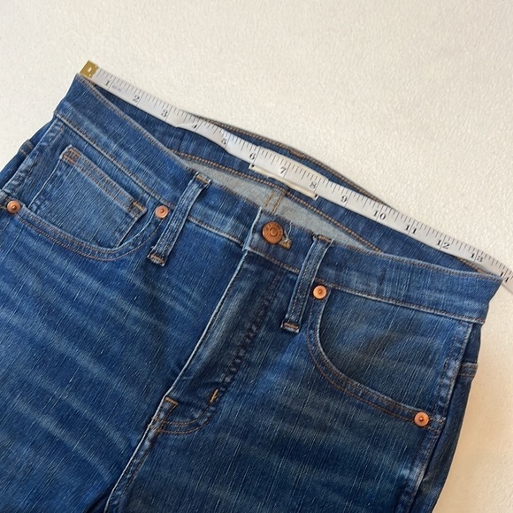 Madewell 9" High-Rise Skinny Medium Wash Raw Hem Sz 27 Tall - Picture 5 of 9